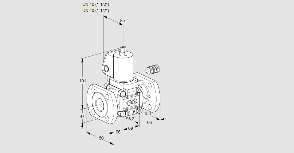 Клапан эл.магнитный газовый VAS 240F/NWGL