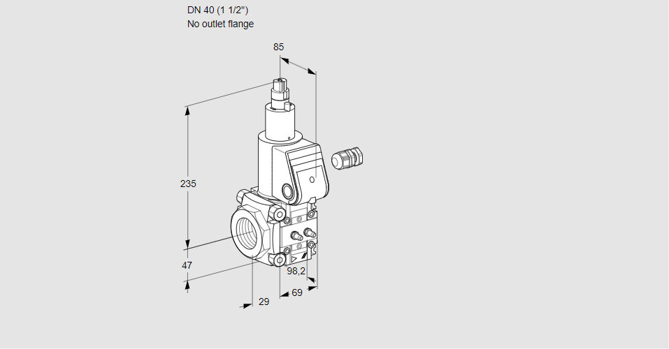 Клапан эл.магнитный газовый VAS 240/-R/LW