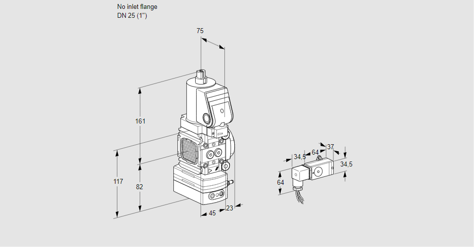 Регулятор давления с эл.магнитным клапаном VAD 1T-/25N/NQSR-50A