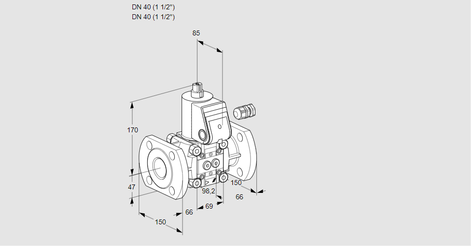 Клапан эл.магнитный газовый VAS 240F/NW