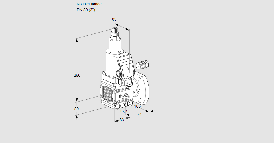 Клапан эл.магнитный газовый VAS 3-/50F/LWSR