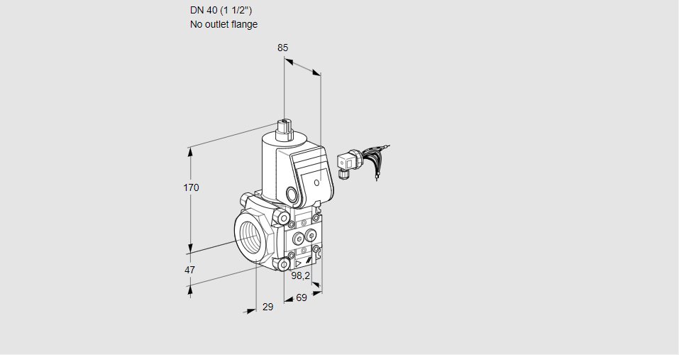 Клапан эл.магнитный газовый VAS 240/-R/NW
