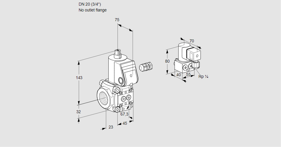Клапан эл.магнитный газовый VAS 120/-R/NW