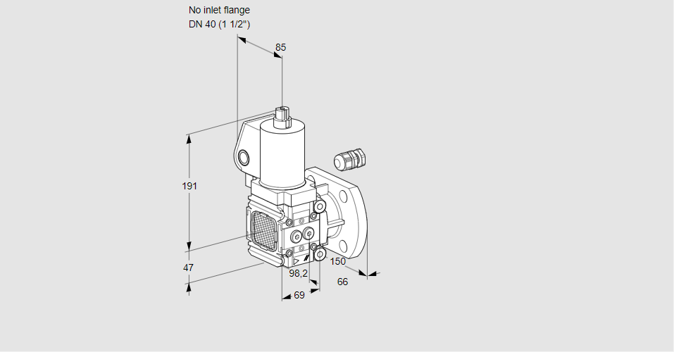 Клапан эл.магнитный газовый VAS 2-/40F/NKGL