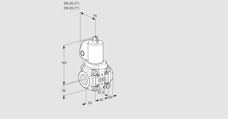 Клапан эл.магнитный газовый VAS 125R/NWGL