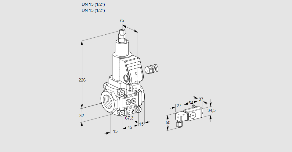 Клапан эл.магнитный газовый VAS 115R/LWGR