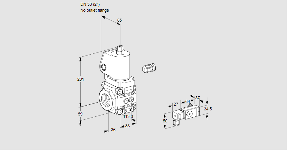 Клапан эл.магнитный газовый VAS 350/-R/NWSL