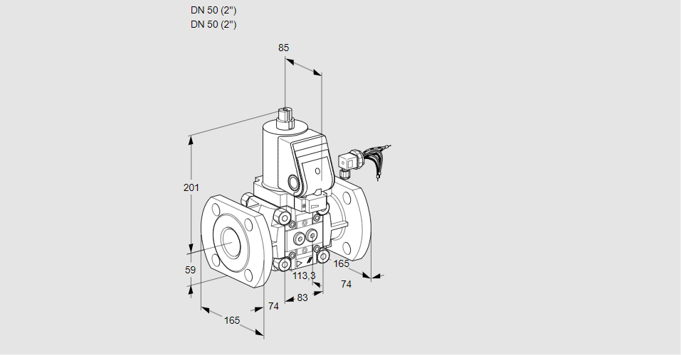 Клапан эл.магнитный газовый VAS 350F/NKGR