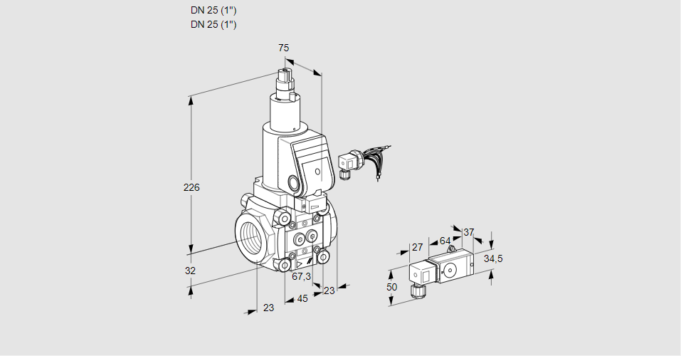 Клапан эл.магнитный газовый VAS 125R/LWGR