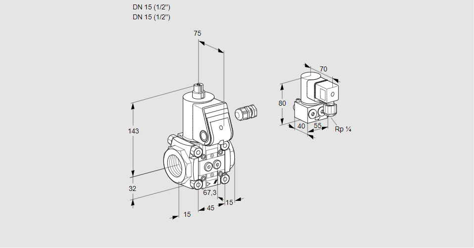 Клапан эл.магнитный газовый VAS 115R/NW