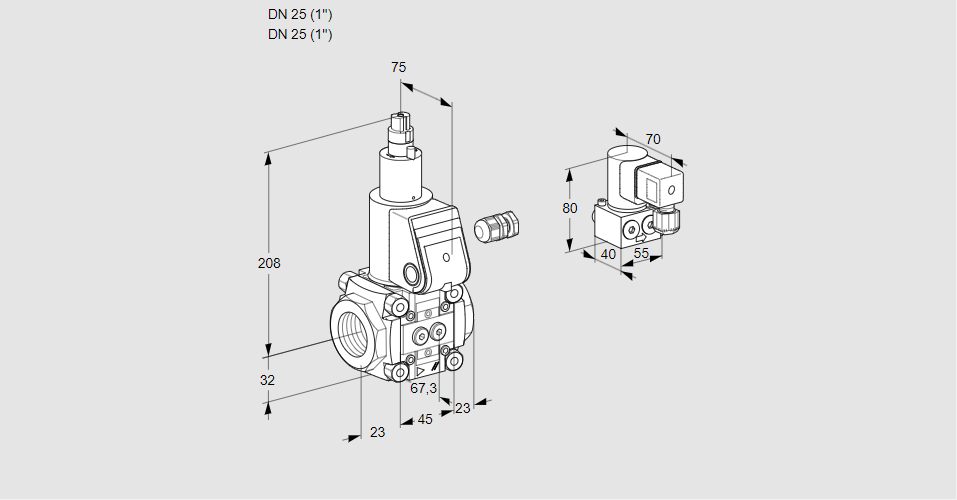 Клапан эл.магнитный газовый VAS 125R/LW