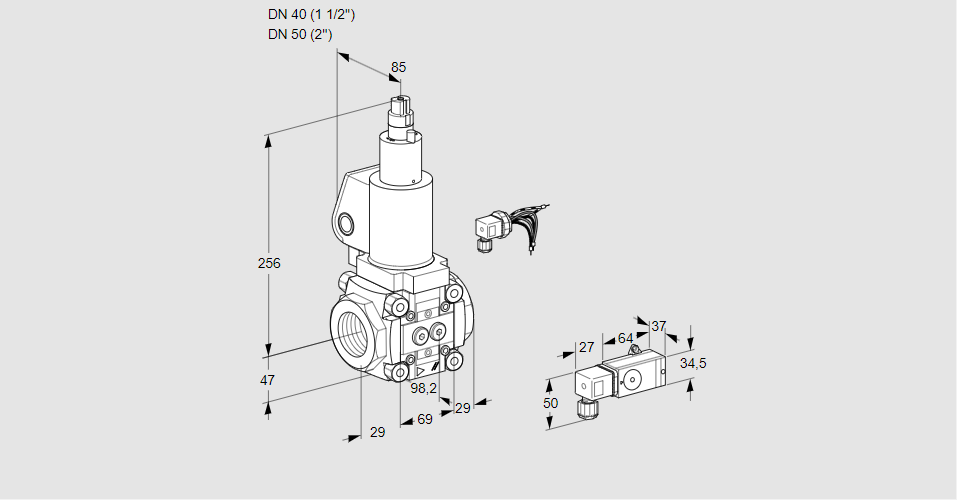 Клапан эл.магнитный газовый VAS 240/50R/LKSL