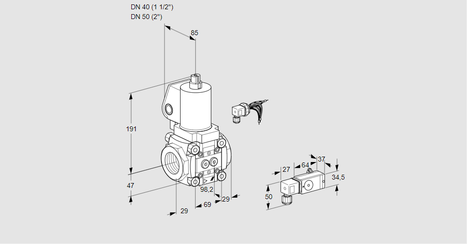 Клапан эл.магнитный газовый VAS 240/50R/NWSL