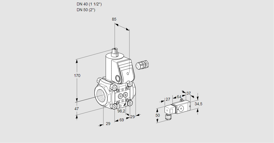 Клапан эл.магнитный газовый VAS 240/50R/NW