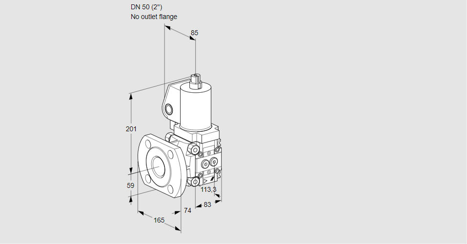 Клапан эл.магнитный газовый VAS 350/-F/NWGL