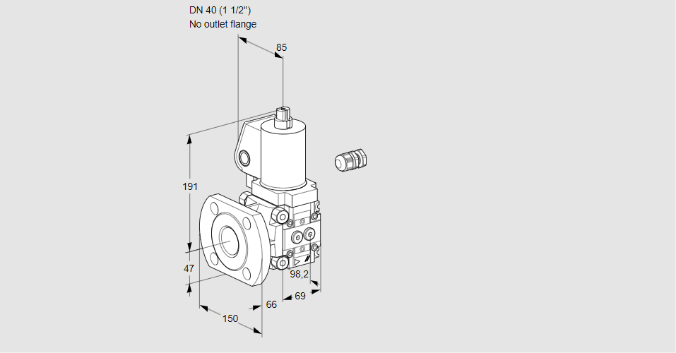 Клапан эл.магнитный газовый VAS 240/-F/NWSL
