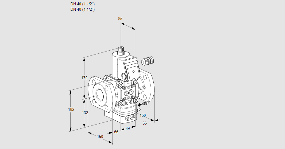 Регулятор расхода газа с эл.магнитным клапаном VAH 240F/NWAE