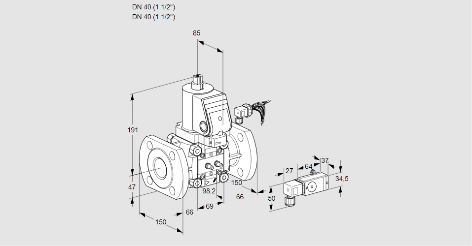 Клапан эл.магнитный газовый VAS 240F/NWSR