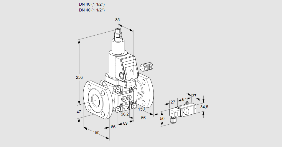 Клапан эл.магнитный газовый VAS 240F/LWSR