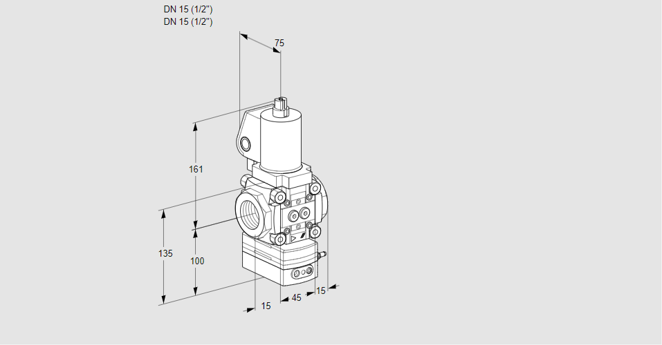 Регулятор расхода газа с эл.магнитным клапаном VAH 1T15N/NQSLBA