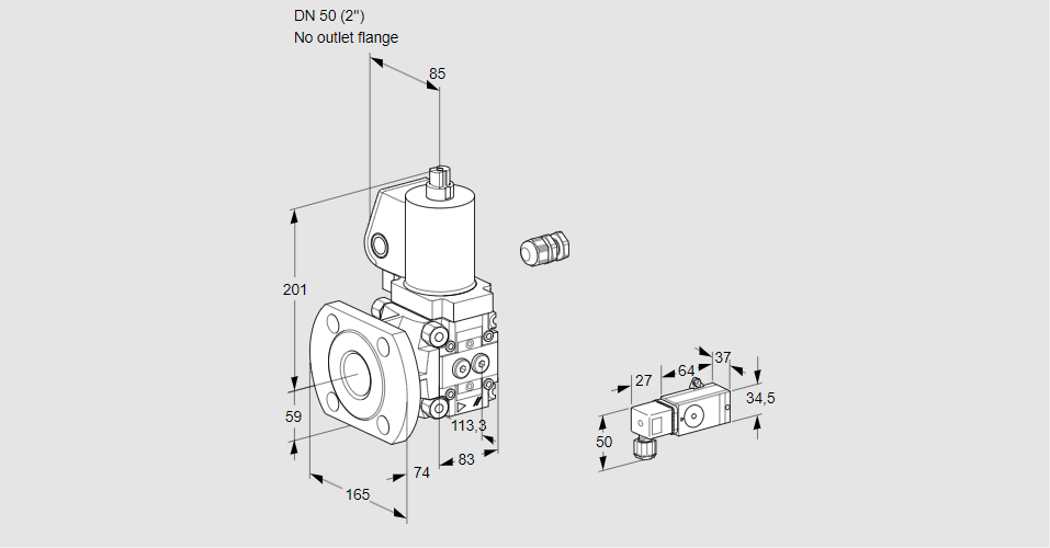 Клапан эл.магнитный газовый VAS 350/-F/NKGL