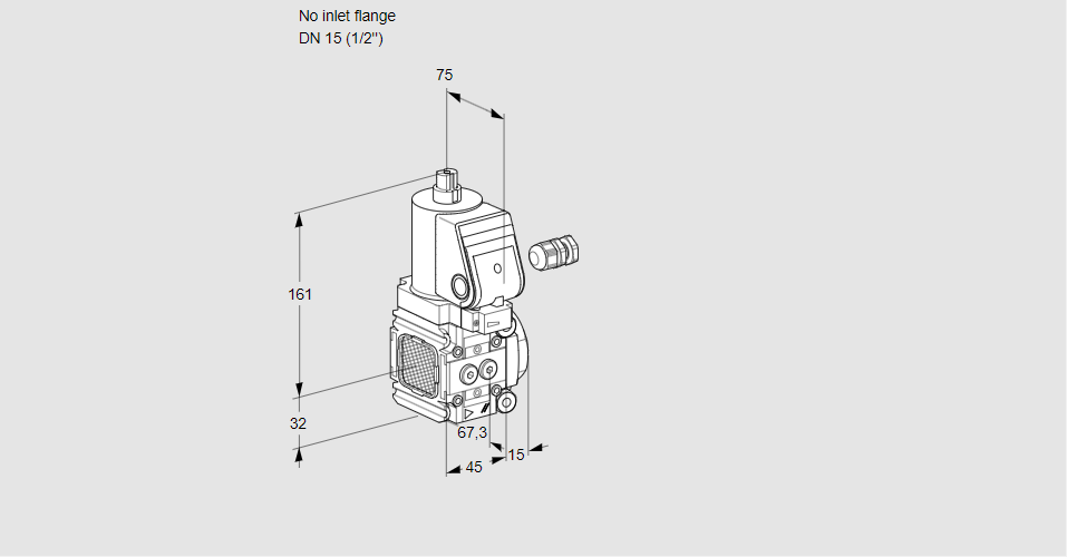 Клапан эл.магнитный газовый VAS 1-/15R/NWGR