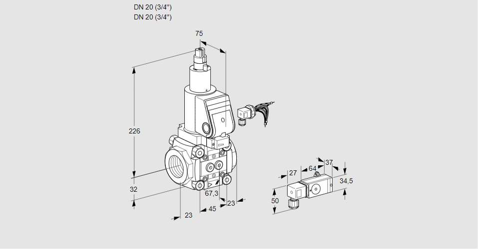 Клапан эл.магнитный газовый VAS 120R/LWSR