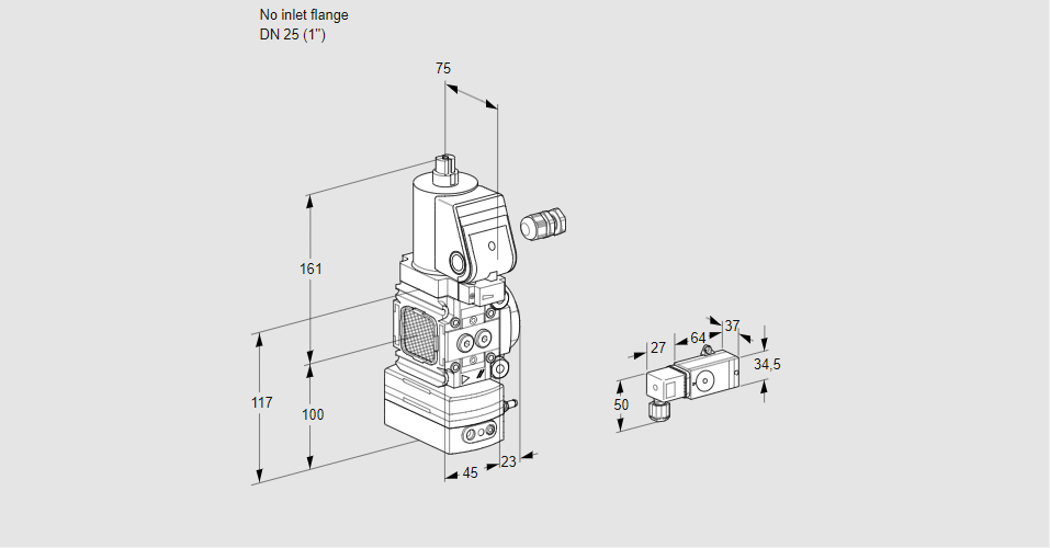 Регулятор соотношения газ/воздух с эл.магнитным клапаном VAV 1-/25R/NQSRAK