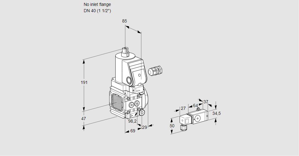 Клапан эл.магнитный газовый VAS 2-/40R/NWSR