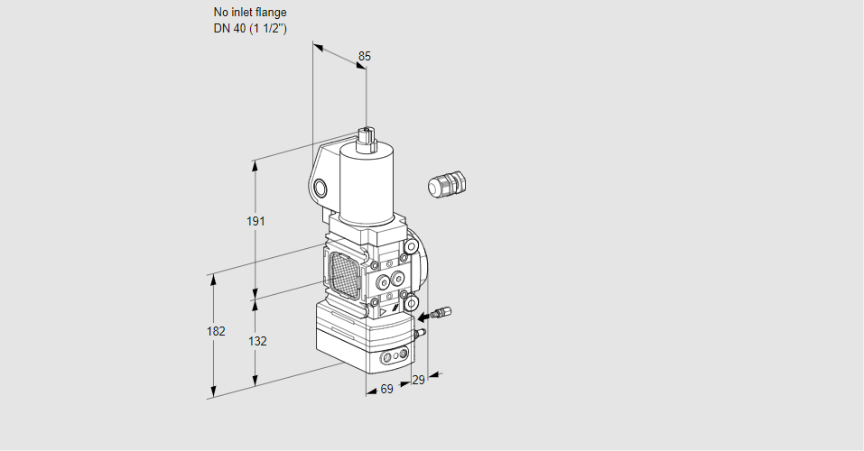 Регулятор расхода газа с эл.магнитным клапаном VAH 2-/40R/NPGLAE