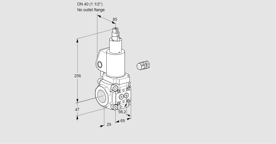 Клапан эл.магнитный газовый VAS 240/-R/LWGL