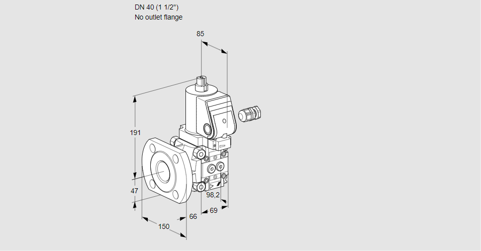 Клапан эл.магнитный газовый VAS 240/-F/NWGR