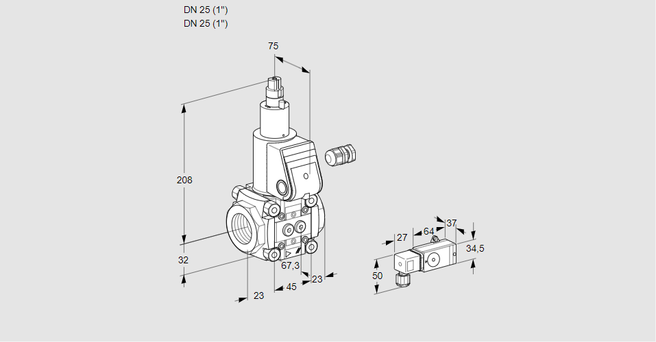 Клапан эл.магнитный газовый VAS 125R/LW