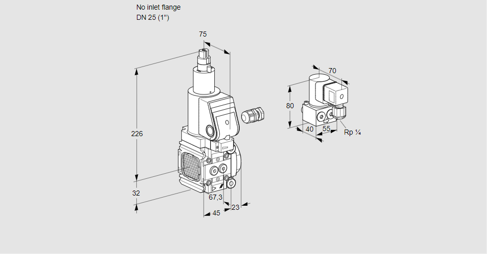 Клапан эл.магнитный газовый VAS 1-/25R/LWSR