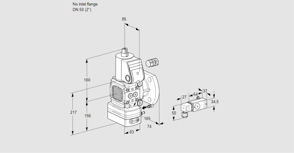 Регулятор расхода газа с эл.магнитным клапаном VAH 3-/50F/NWAE