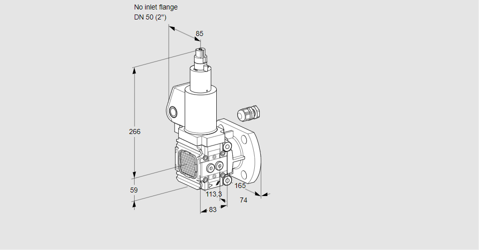 Клапан эл.магнитный газовый VAS 3-/50F/LWGL