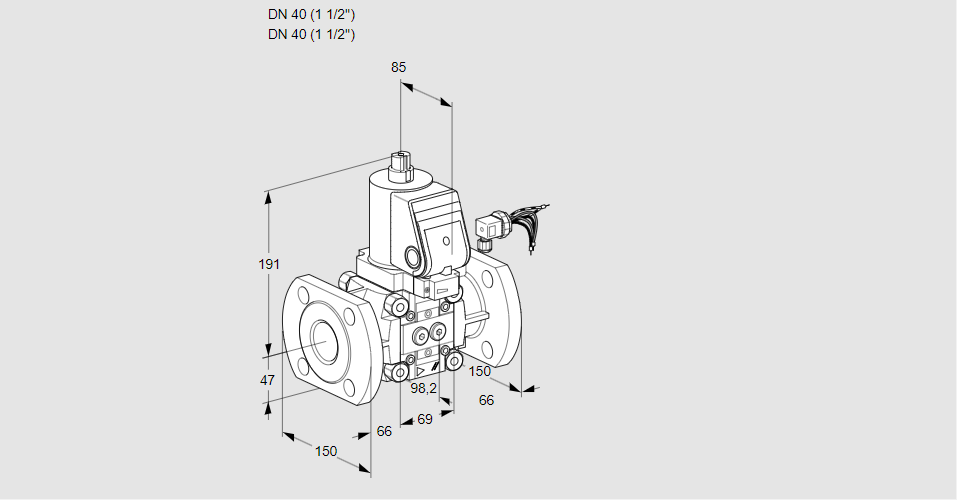 Клапан эл.магнитный газовый VAS 240F/NKGR