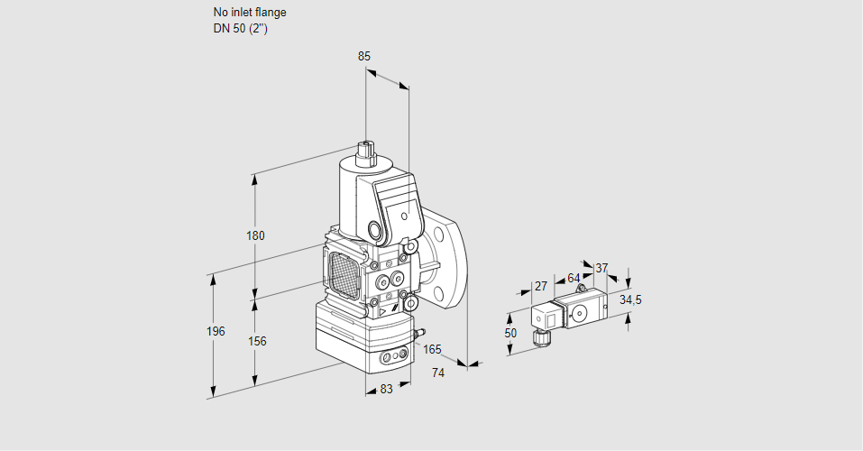 Регулятор соотношения газ/воздух с эл.магнитным клапаном VAV 3-/50F/NWAK