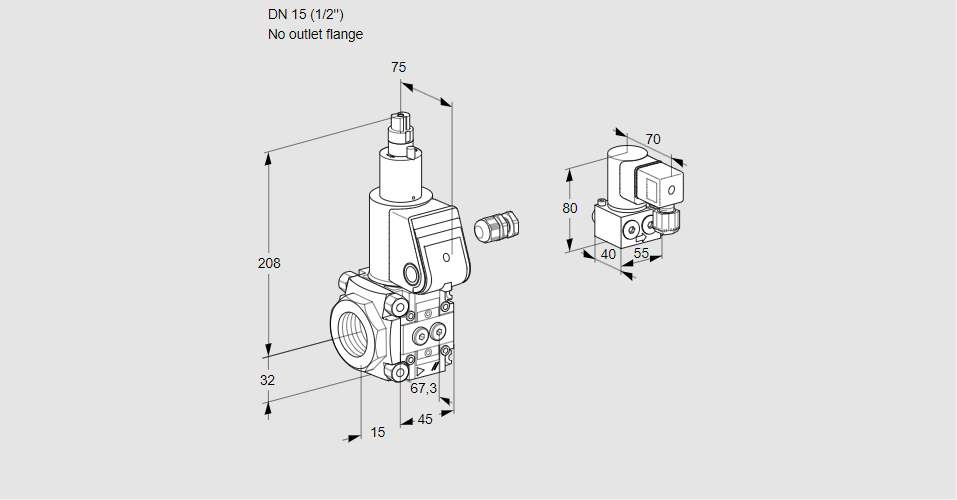 Клапан эл.магнитный газовый VAS 115/-R/LW