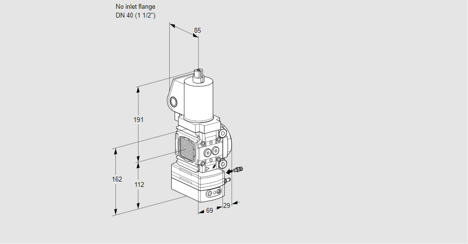 Регулятор соотношения газ/воздух 1:1  с эл.магнитным клапаном VAG 2T-/40N/NKSLAK