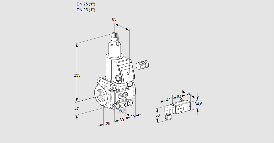 Клапан эл.магнитный газовый VAS 225R/LW