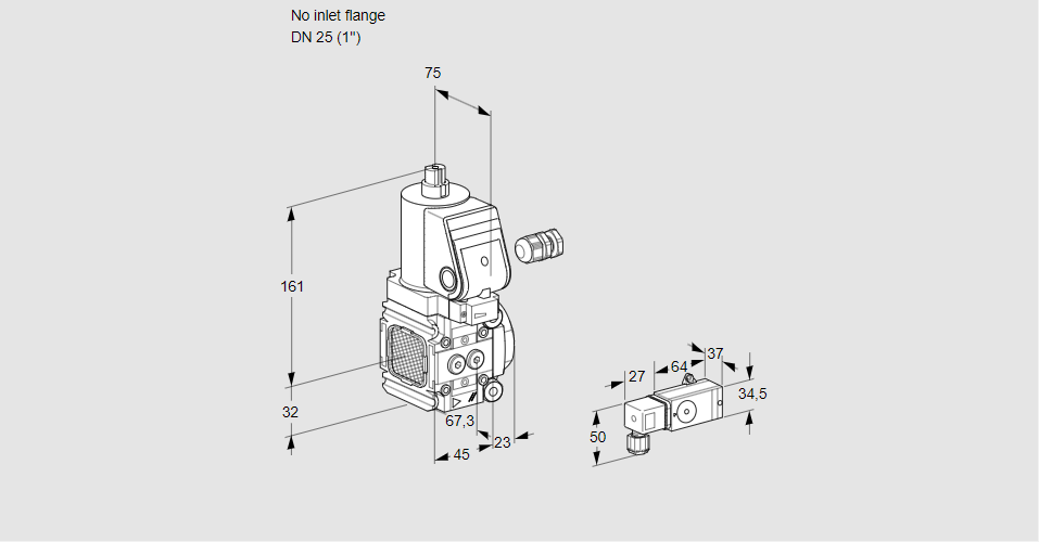 Клапан эл.магнитный газовый VAS 1-/25R/NKGR