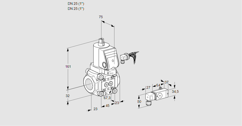 Клапан эл.магнитный газовый VAS 125R/NWSR