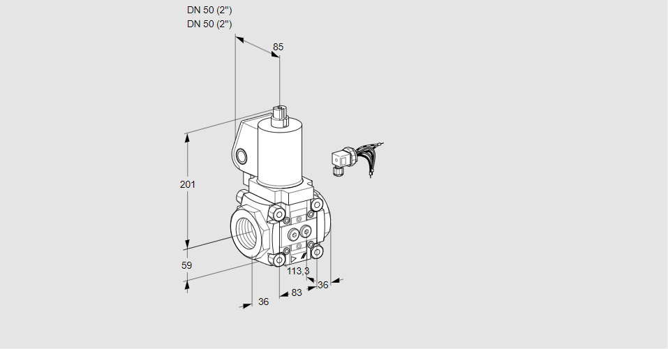Клапан эл.магнитный газовый VAS 350R/NKGL