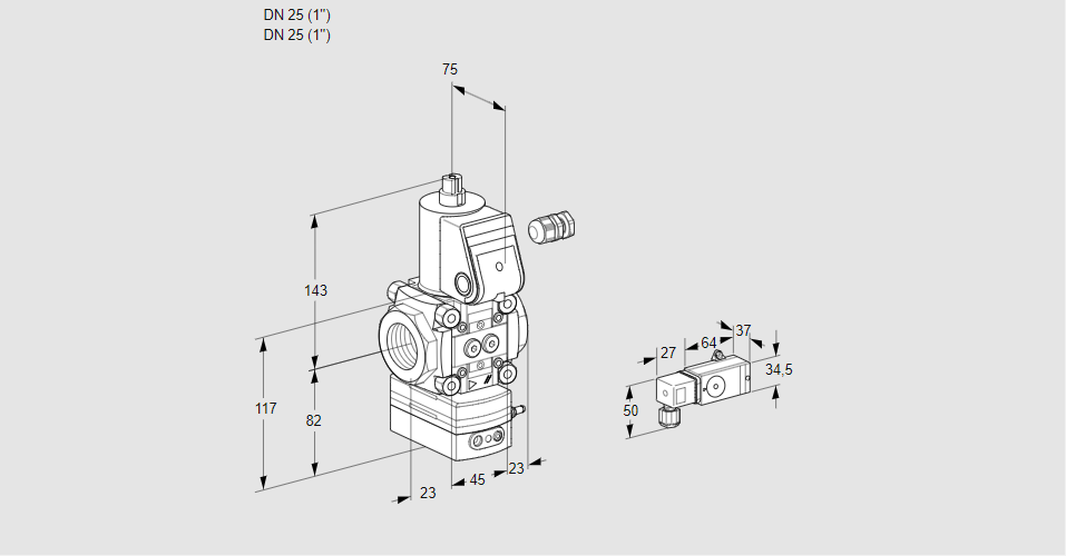 Регулятор давления с эл.магнитным клапаном VAD 125R/NW-50A