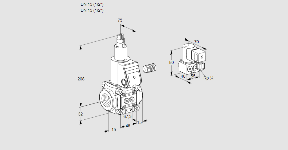 Клапан эл.магнитный газовый VAS 115R/LW