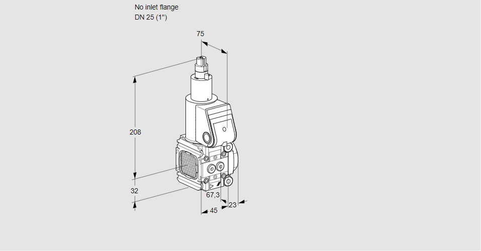 Клапан эл.магнитный газовый VAS 1-/25R/LW