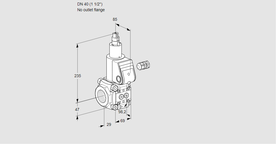 Клапан эл.магнитный газовый VAS 240/-R/LK