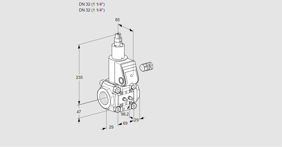 Клапан эл.магнитный газовый VAS 232R/LW
