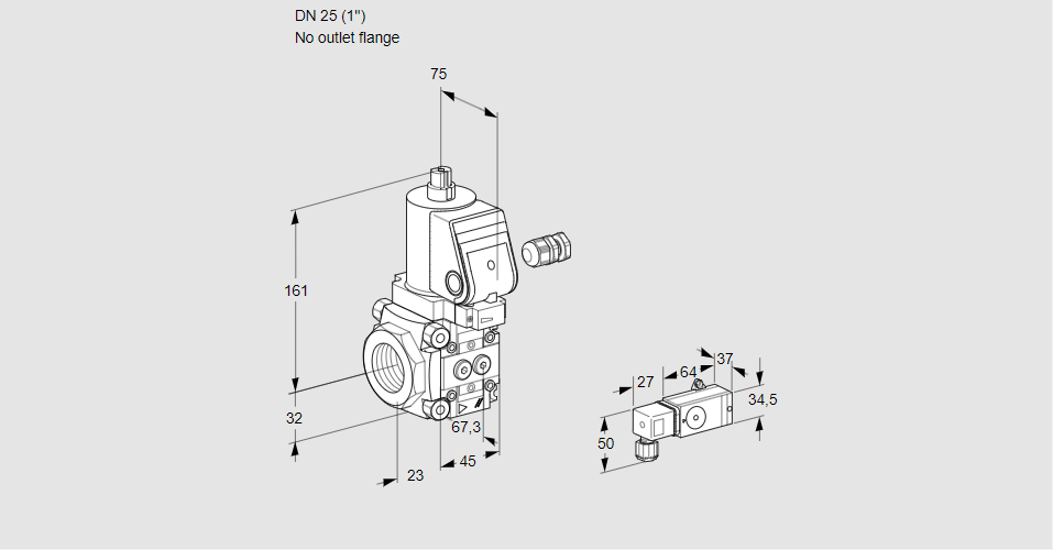 Клапан эл.магнитный газовый VAS 125/-R/NKGR